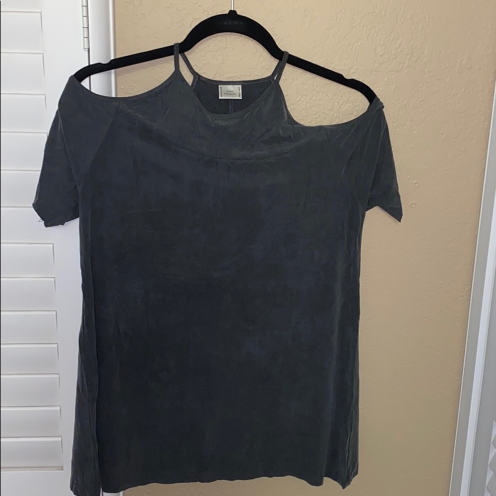 Soft Velvet-Touch Shoulder Tee